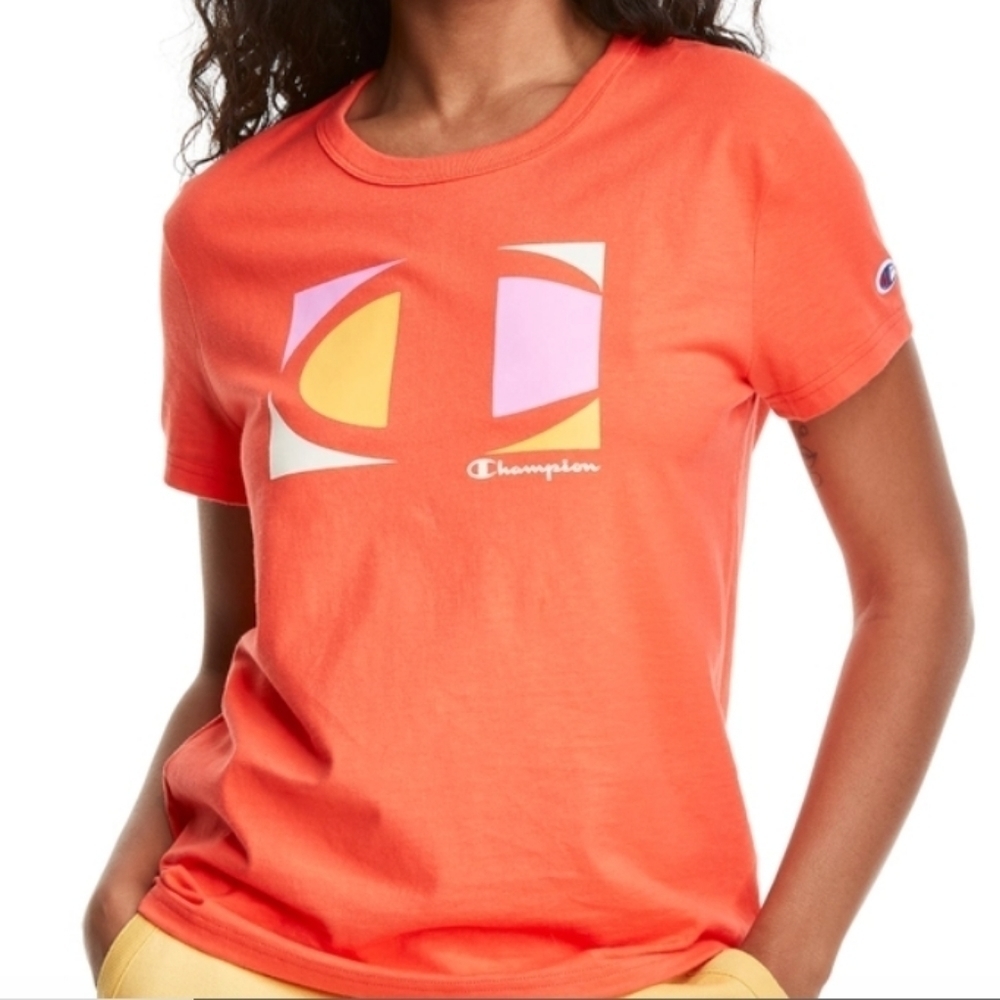 Champion Logo Tee Shirt Orange